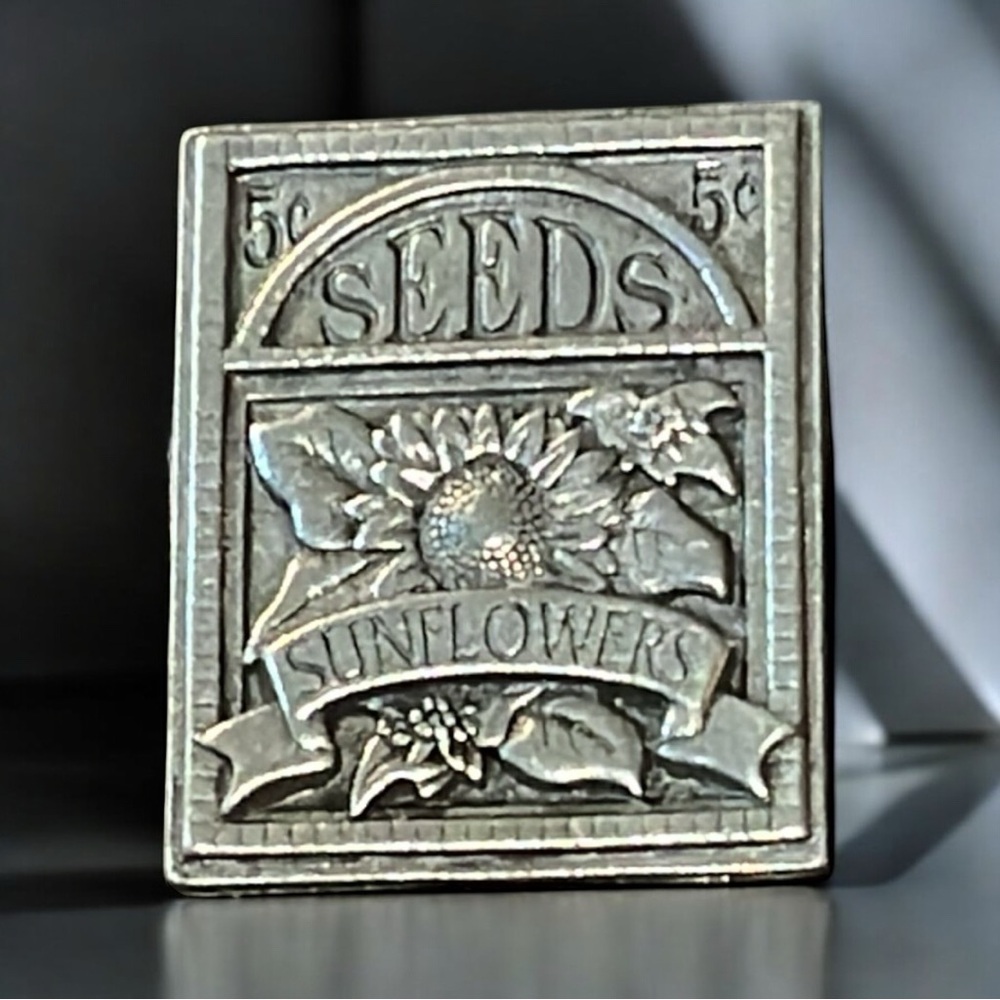 Vintage Silver Sunflower Brooch